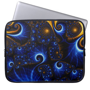 Abstract Blue Fractal Laptop Computer Sleeve