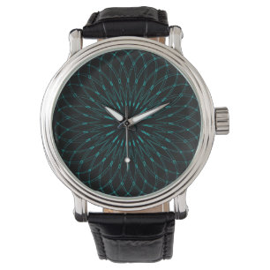 Abstract Blue Geometric Graphic Watch
