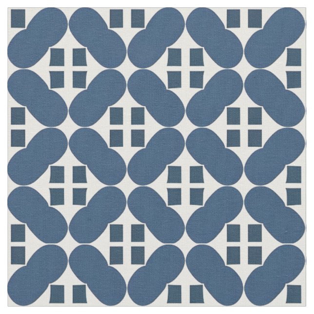 Abstract Blue Geometric Shapes Fabric (Close Up)