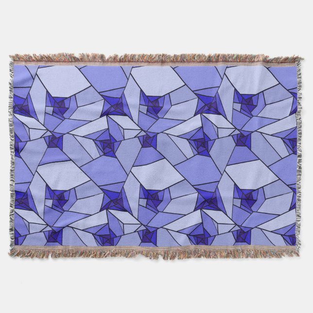 Abstract Blue Geometric Shapes Fluid Pattern Art ✨ Throw Blanket (Front)