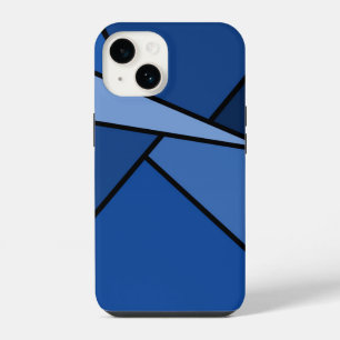 Abstract Blue Geometric Shapes iPhone 14 Case