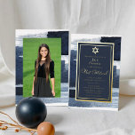 Abstract Blue Gilded Photo Bat Mitzvah Real<br><div class="desc">Discover the exquisite fusion of abstract design and cultural significance in this Abstract Blue Gilded Photo Bar Mitzvah Foil Invitation. With an intricate, artistic design inspired by the beauty of Judaic heritage, this invitation will set the stage for an unforgettable celebration that blends the best of the old and the...</div>