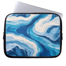 Abstract Blue Glacier Laptop Sleeves | Aesthetic