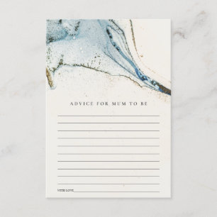 Abstract Blue Gold Advice For Mum Baby Shower Enclosure Card