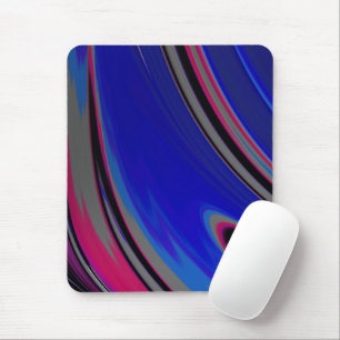 Abstract Blue Gray Magenta Fractal Mouse Mat