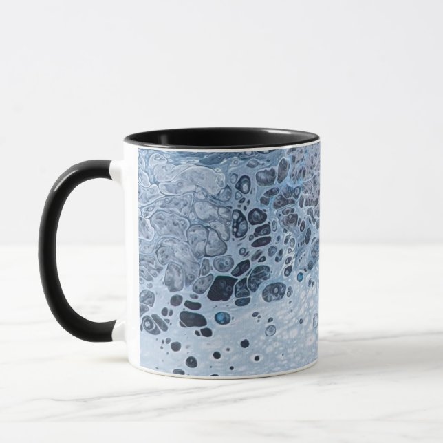 Abstract Blue & Gray Ocean Drift Mug (Left)