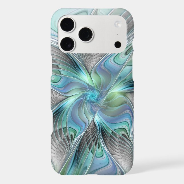 Abstract Blue Green Butterfly Fantasy Fractal Art (Back)