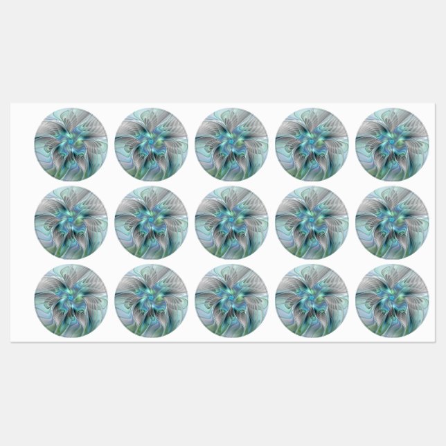 Abstract Blue Green Butterfly Fantasy Fractal Art (Sheet)