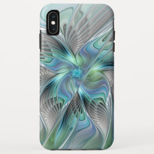 Abstract Blue Green Butterfly Fantasy Fractal Art iPhone XS Max Case