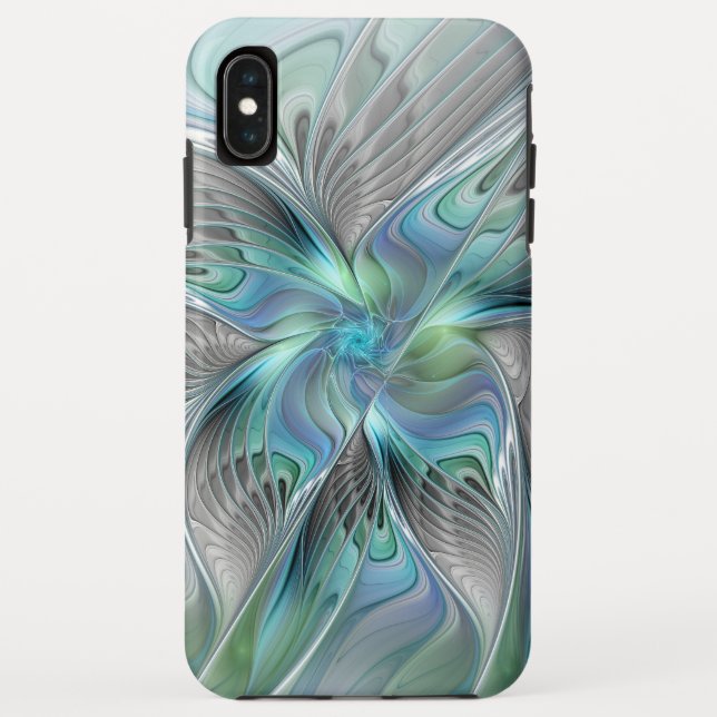 Abstract Blue Green Butterfly Fantasy Fractal Art Case-Mate iPhone Case (Back)