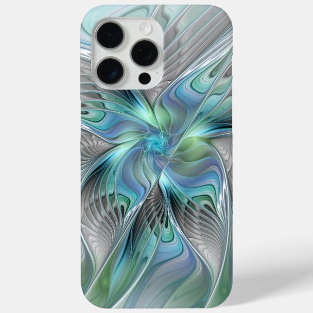 Abstract Blue Green Butterfly Fantasy Fractal Art Case-Mate iPhone Case (Back)