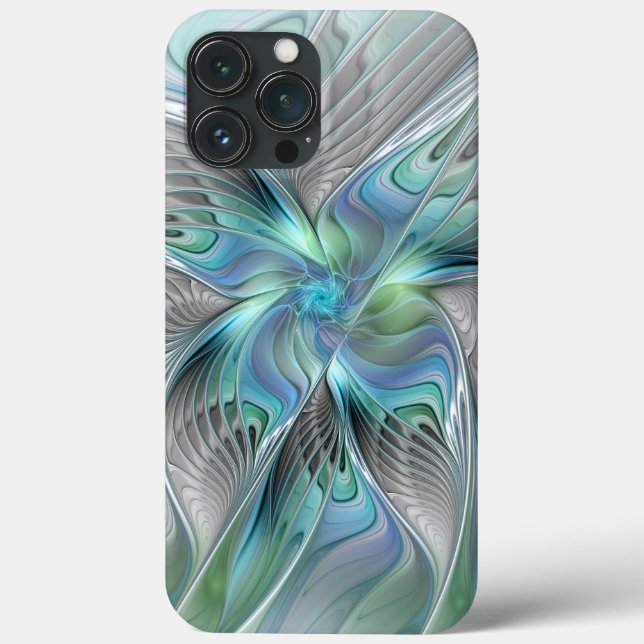 Abstract Blue Green Butterfly Fantasy Fractal Art Case-Mate iPhone Case (Back)