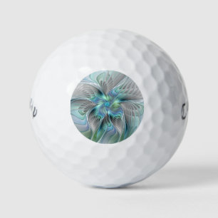 Abstract Blue Green Butterfly Fantasy Fractal Art Golf Balls