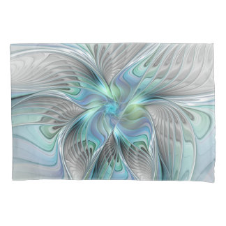 Abstract Blue Green Butterfly Fantasy Fractal Art Pillowcase