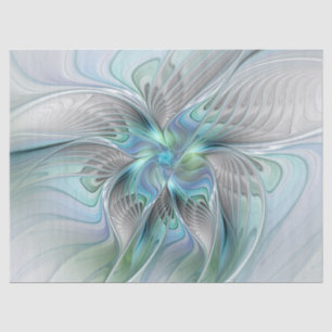 Abstract Blue Green Butterfly Fantasy Fractal Art Tissue Paper
