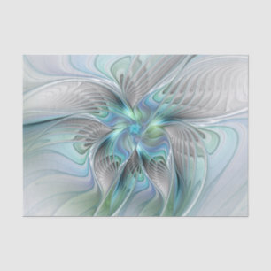 Abstract Blue Green Butterfly Fantasy Fractal Art Tissue Paper
