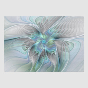 Abstract Blue Green Butterfly Fantasy Fractal Art Tissue Paper