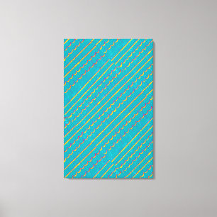 abstract blue-green diagonal canvas print