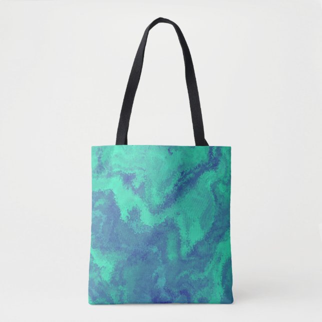 Abstract Blue Green Diffusion Tote Bag (Front)
