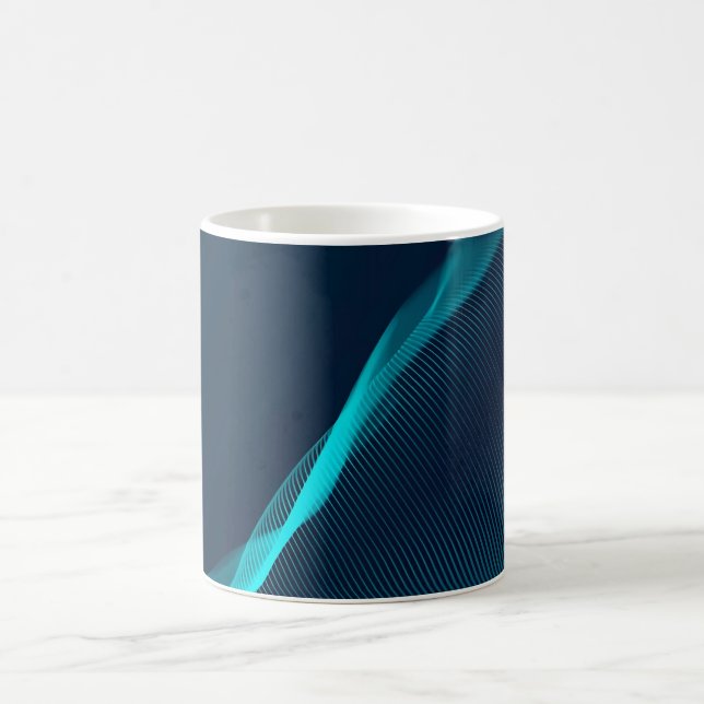 Abstract Blue Green Fluid Dynamics Coffee Mug (Center)