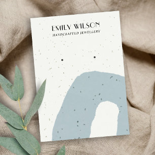 ABSTRACT BLUE GREY CERAMIC STUD EARRING DISPLAY BUSINESS CARD