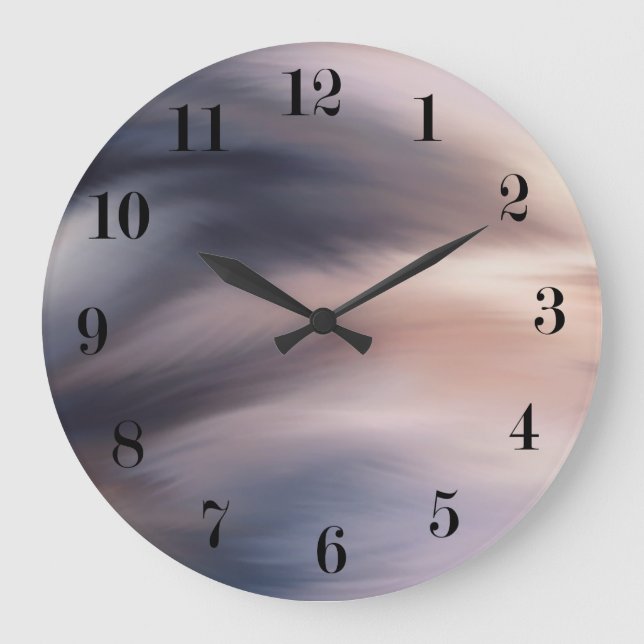 Abstract blue grey large clock (Front)