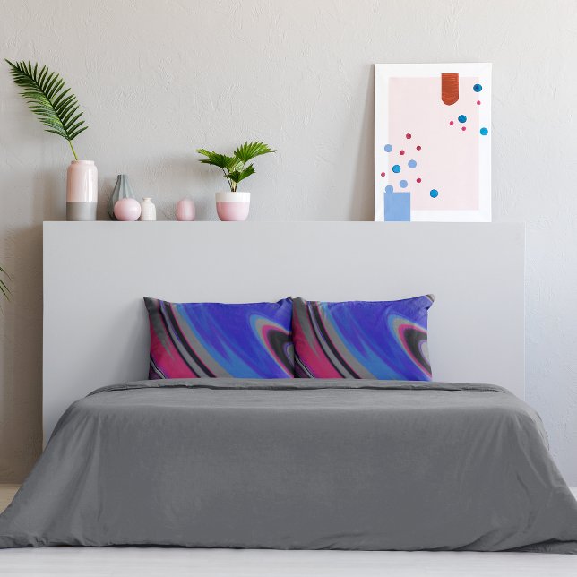 Abstract Blue Grey Magenta Fractal Swirl Pillowcase (Creator Uploaded)