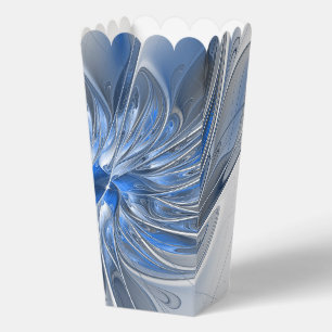 Abstract Blue Grey Watercolor Fractal Art Flower Favour Box