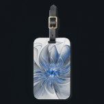 Abstract Blue Grey Watercolor Fractal Art Flower Luggage Tag<br><div class="desc">Unique fantasy flower with shades of blue and grey,  abstract and elegant.
Design for your luggage tag and more.</div>