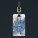 Abstract Blue Grey Watercolor Fractal Art Flower Luggage Tag<br><div class="desc">Unique fantasy flower with shades of blue and grey,  abstract and elegant.
Design for your luggage tag and more.</div>