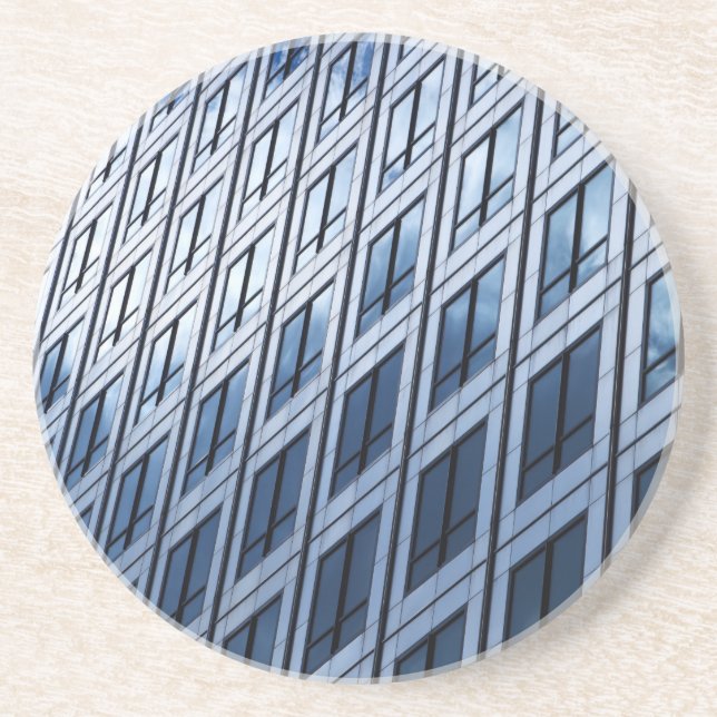 Abstract Blue Grey Windows Coaster (Front)