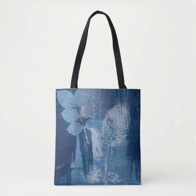 Abstract blue grunge artwork tote bag (Front)