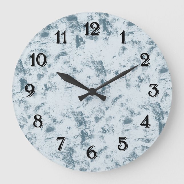 Abstract Blue Grunge Large Clock (Front)