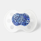 Abstract Blue Hipster Cheetah Animal Print
