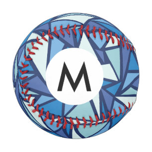 Abstract Blue Ice Crsytal Pattern Baseball