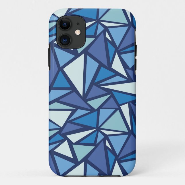 Abstract Blue Ice Crsytal Pattern Case-Mate iPhone Case (Back)