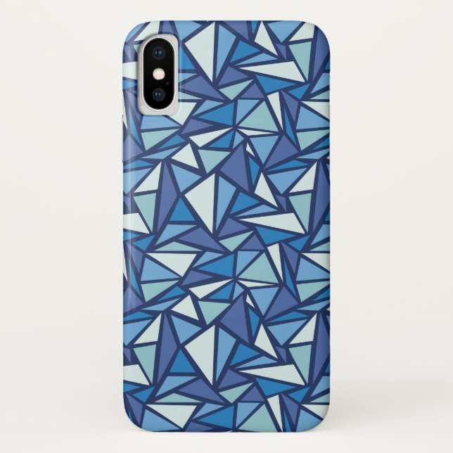 Abstract Blue Ice Crsytal Pattern Case-Mate iPhone Case (Back)