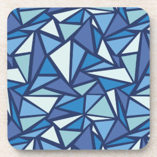 Abstract Blue Ice Crsytal Pattern Coaster