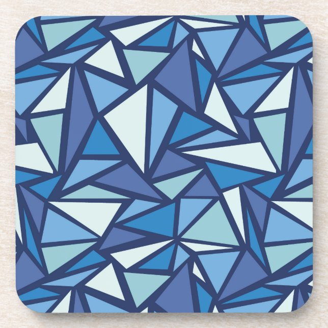 Abstract Blue Ice Crsytal Pattern Coaster (Front)