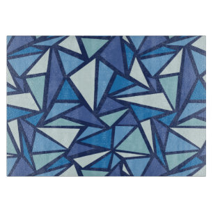 Abstract Blue Ice Crsytal Pattern Cutting Board