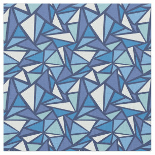 Abstract Blue Ice Crsytal Pattern Fabric