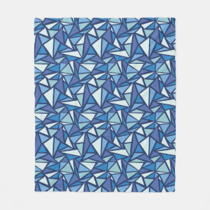 Abstract Blue Ice Crsytal Pattern Fleece Blanket