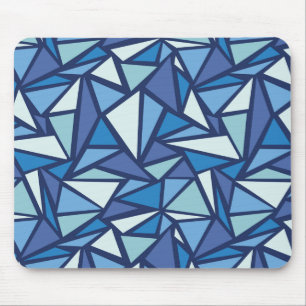 Abstract Blue Ice Crsytal Pattern Mouse Mat