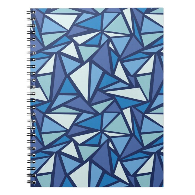 Abstract Blue Ice Crsytal Pattern Notebook (Front)