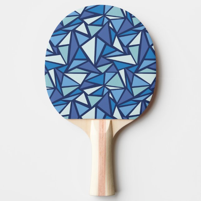 Abstract Blue Ice Crsytal Pattern Ping Pong Paddle (Front)