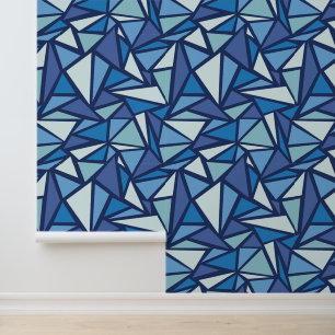 Abstract Blue Ice Crsytal Pattern Wallpaper