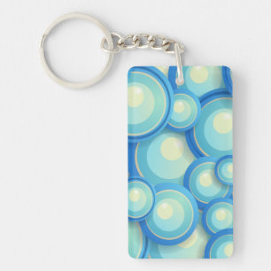 Abstract blue in green key ring