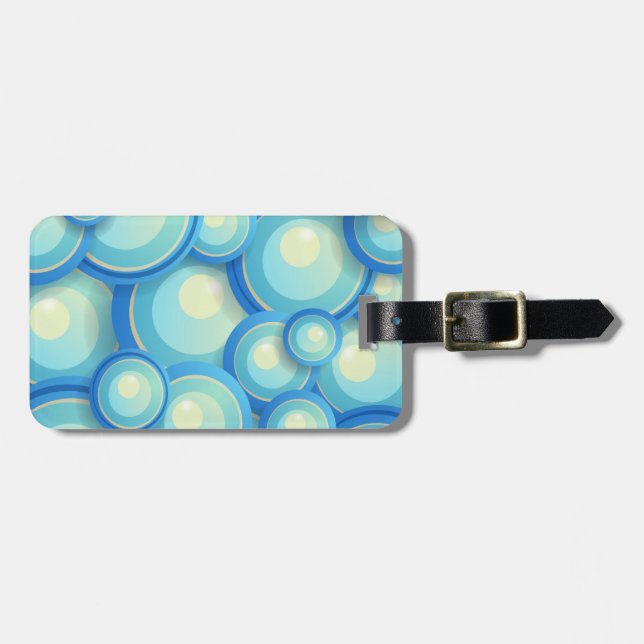 Abstract blue in green luggage tag (Front Horizontal)
