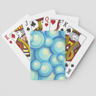 Abstract blue in green playing cards