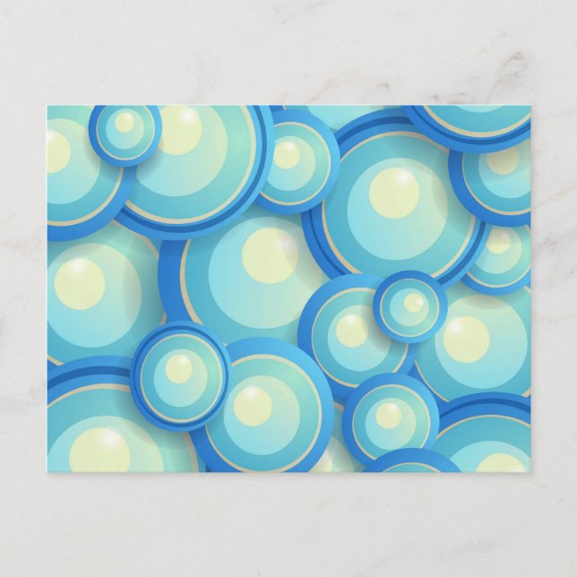 Abstract blue in green postcard (Front)